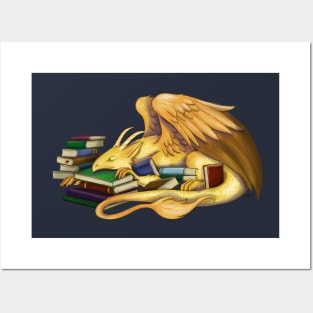 Sleepy Book Dragon Posters and Art